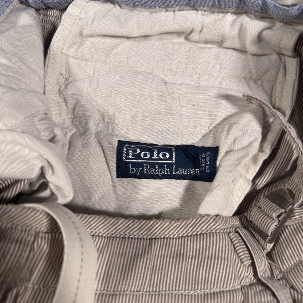 Polo Ralph Lauren Cargo Shorts Mens 30 Tan Stripe Cotton Utility Gorpcore Pony - Picture 3 of 10